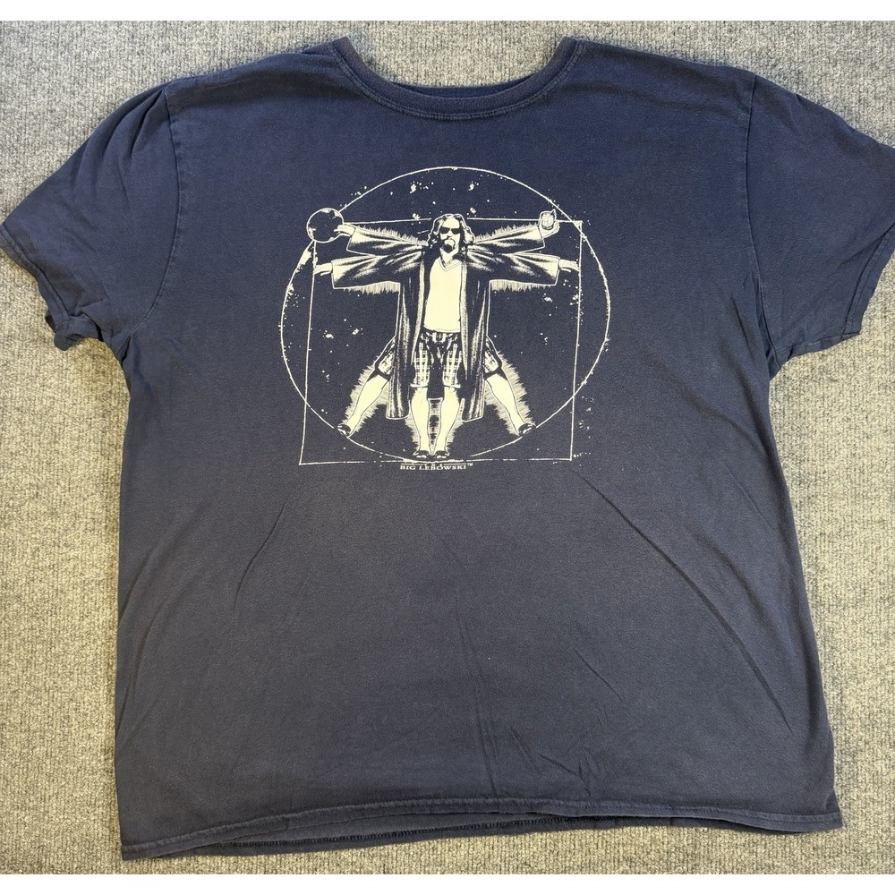 The Big Lebowski Vitruvian Dude T Shirt Ripple Junction Men's XL Navy Graphic